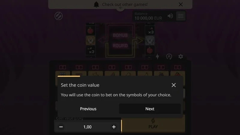 Lion Zama Fruits Bonus Spins - start af Bonus Spins-funktionen fra seriens signaturtilstand